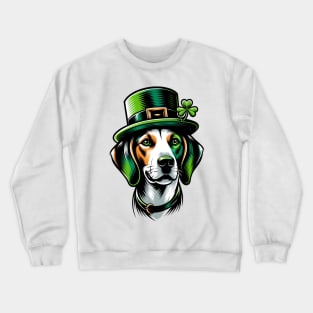 American Foxhound Portrait for Saint Patrick's Day Crewneck Sweatshirt